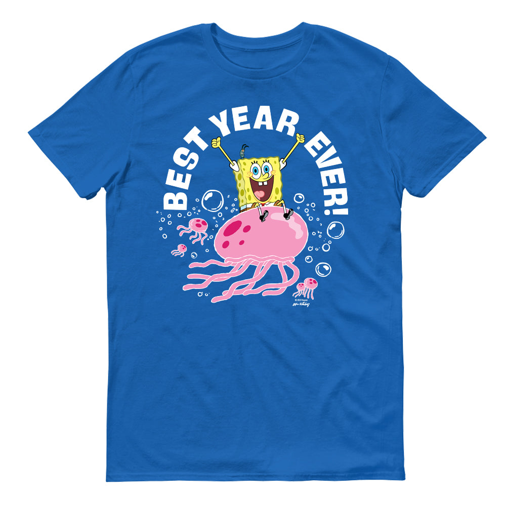 SpongeBob SquarePants Best Year Ever Jellyfish Adult Short Sleeve T-Shirt