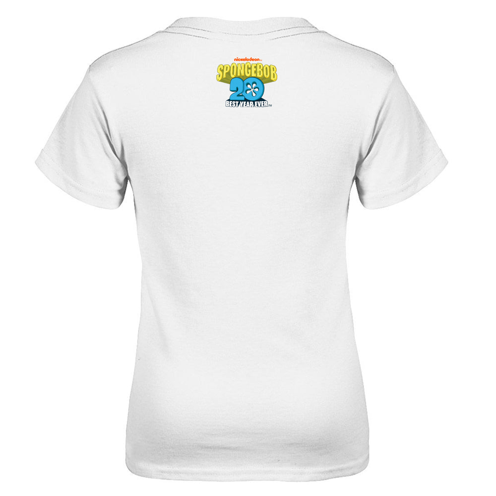 Spongebob Schwammkopf Hände in die Luft 20. Jahrestag Kinder T-Shirt mit kurzen Ärmeln