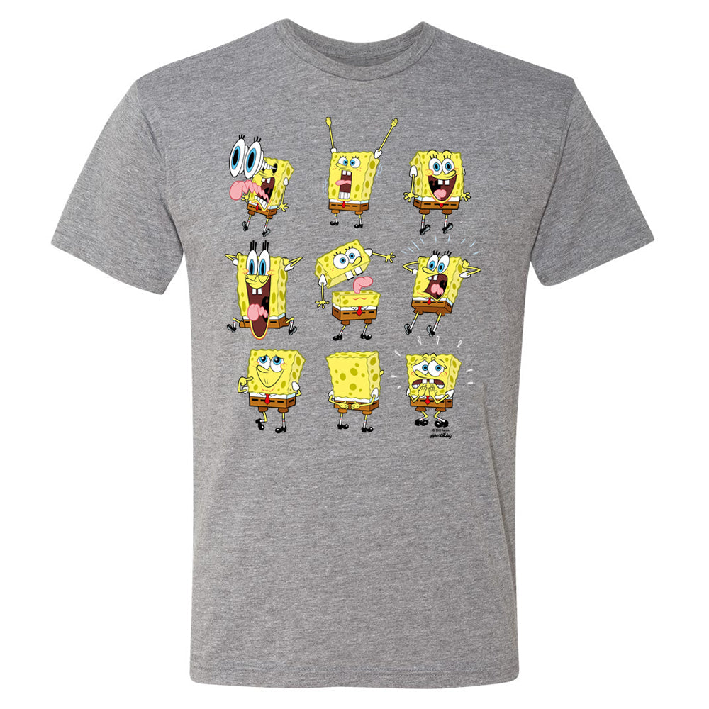 Spongebob Schwammkopf Feelin' Moody Tri-Blend T-Shirt mit kurzen Ärmeln