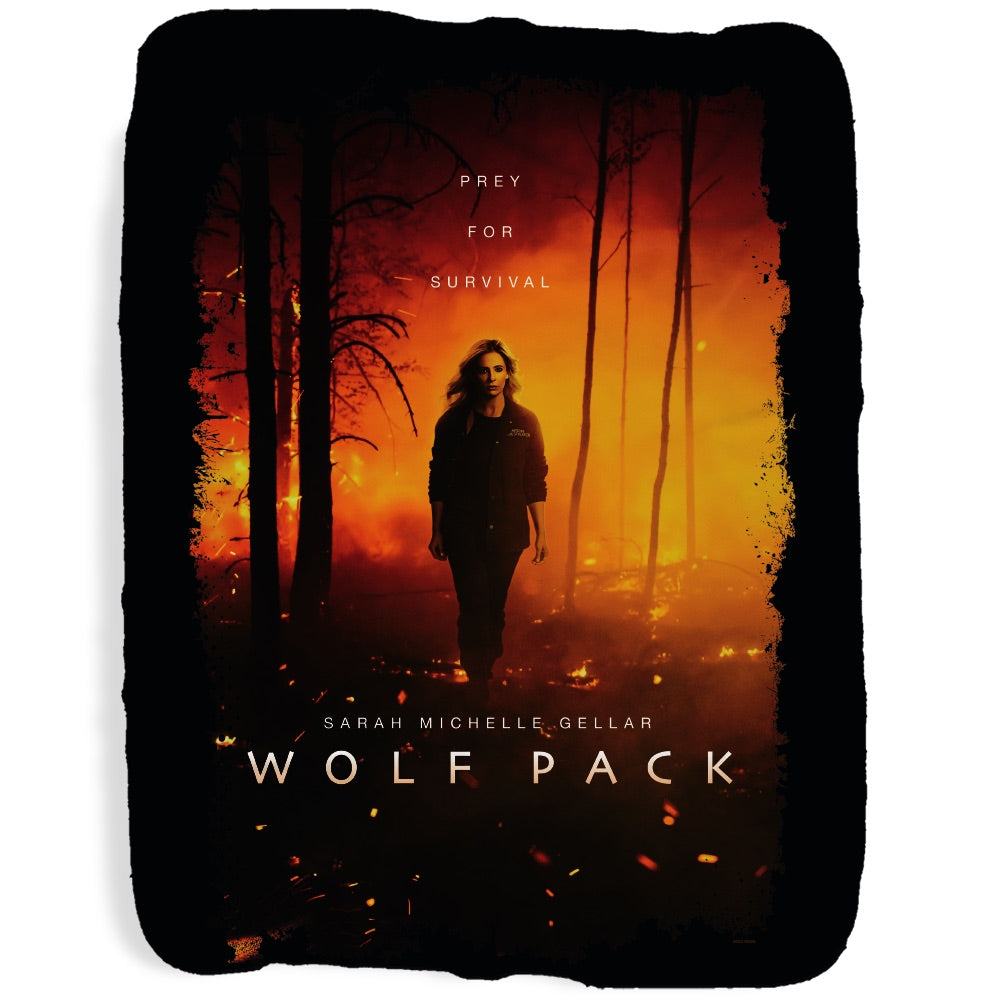 Wolf Pack Prey For Survival Tan Sherpa Blanket