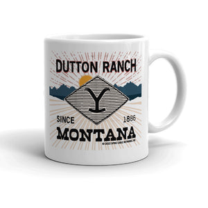 Yellowstone Dutton Ranch Montana White Mug