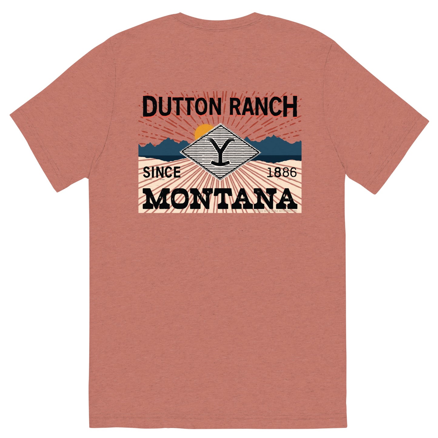 Yellowstone Dutton Ranch Montana Tri-Blend T-Shirt mit kurzen Ärmeln