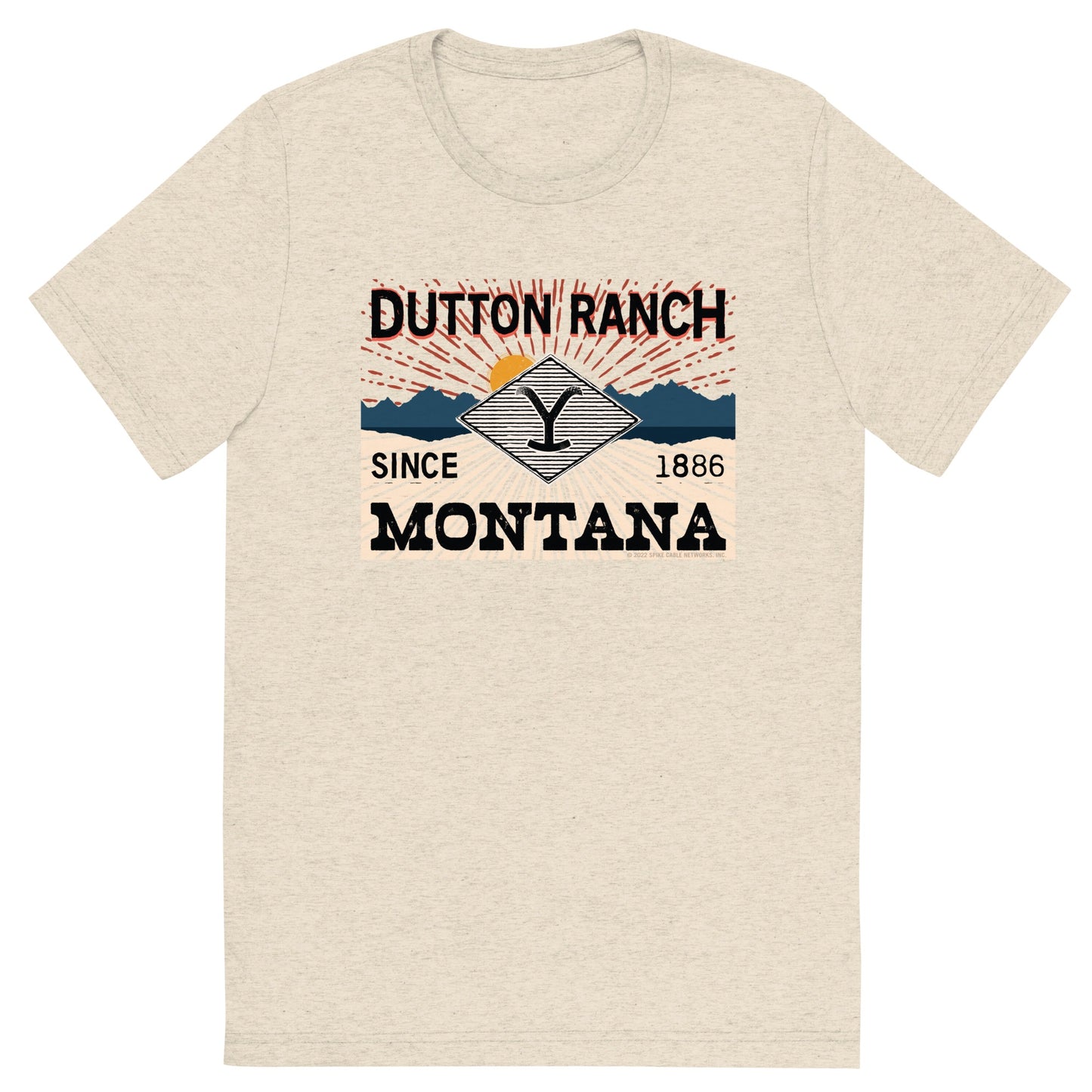 Yellowstone Dutton Ranch Montana - T-shirt à manches courtes en tissu tricolore