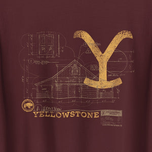 Yellowstone Sudadera con cuello redondo Historic Blueprint