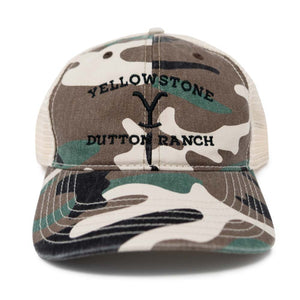 Yellowstone Rancho Dutton Logo "As seen on" Sombrero Stone Camo
