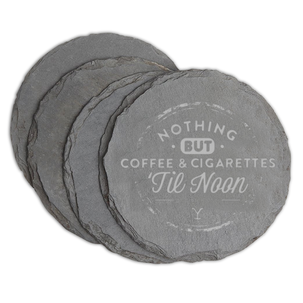 Yellowstone Nothing But Coffee Etched Slate Coasters