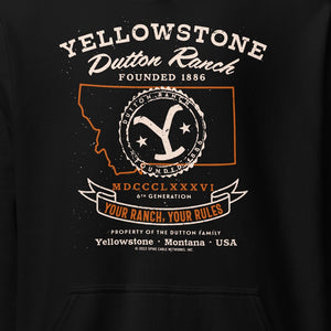 Yellowstone Dutton Ranch Your Ranch Your Rules Sweatshirt mit Kapuze