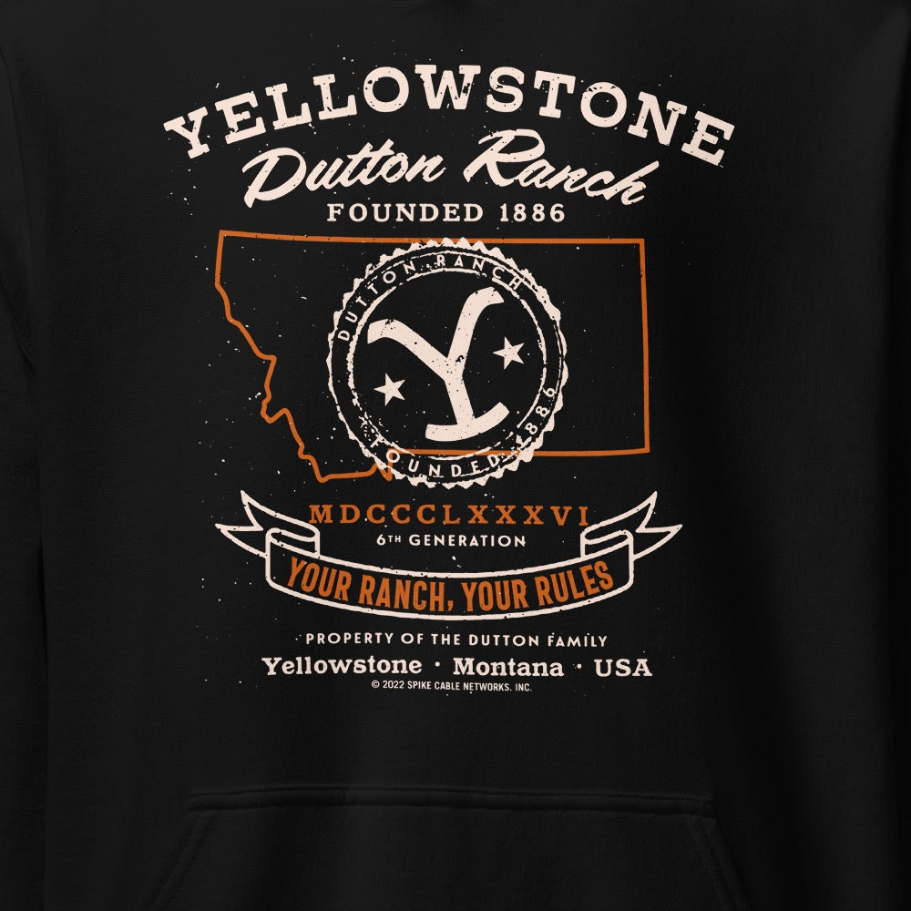 Yellowstone Dutton Ranch Your Ranch Your Rules Hooded Sweatshirt ...