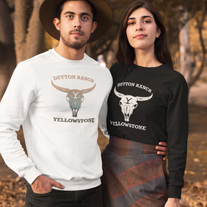 Yellowstone Cow Skull Adult Long Sleeve T-Shirt