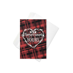 Yellowstone My Tomorrows Are All Yours Plaid Greeting Card (carte de vœux à carreaux)