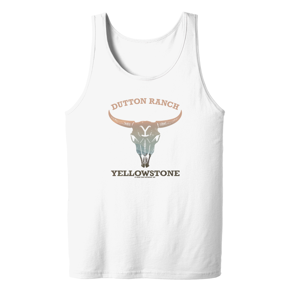 Yellowstone Dutton Ranch Cow Skull Adult Tank Top