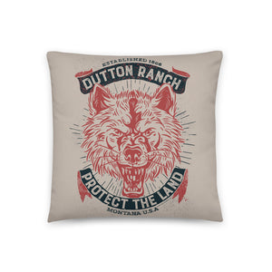 Yellowstone Dutton Ranch Protect The Land Wolf Throw Pillow