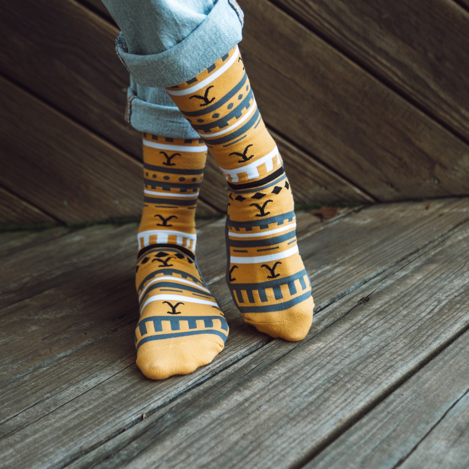 Yellowstone Dutton Ranch Yellow Striped Socks