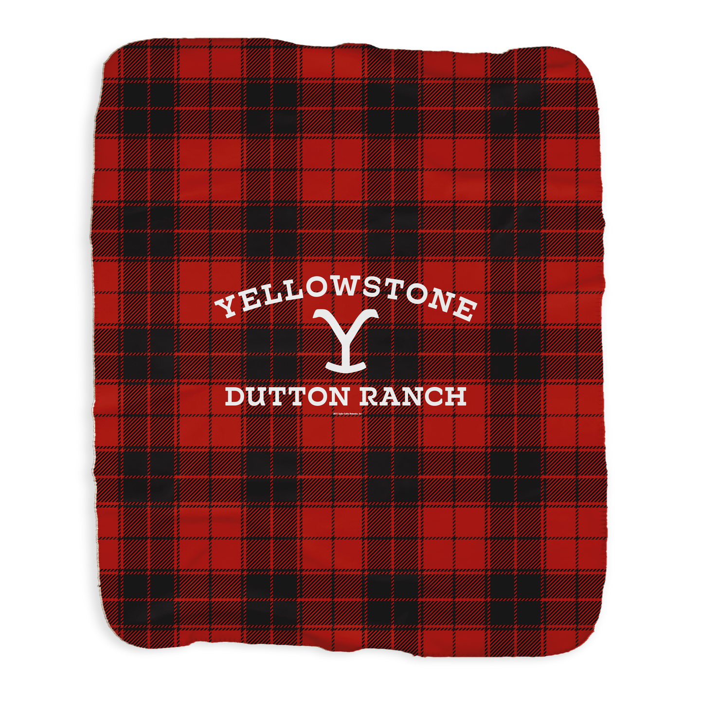 Yellowstone Dutton Ranch Plaid Sherpa Blanket