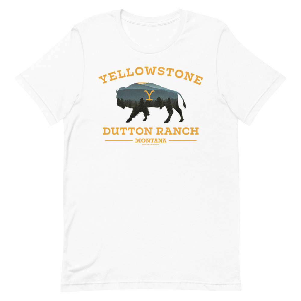 Sleeve Shop Bison Adult Short T-Shirt Paramount Yellowstone Ranch Dutton –