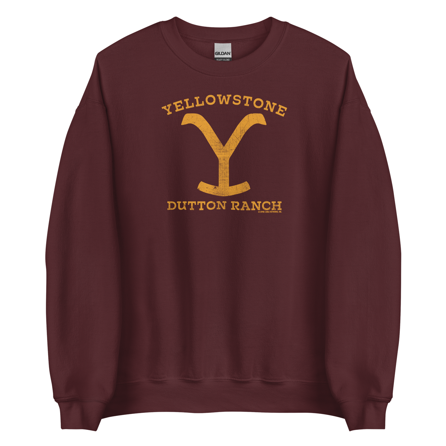 Yellowstone Dutton Ranch Distressed Logo Fleece Crewneck Sweatshirt