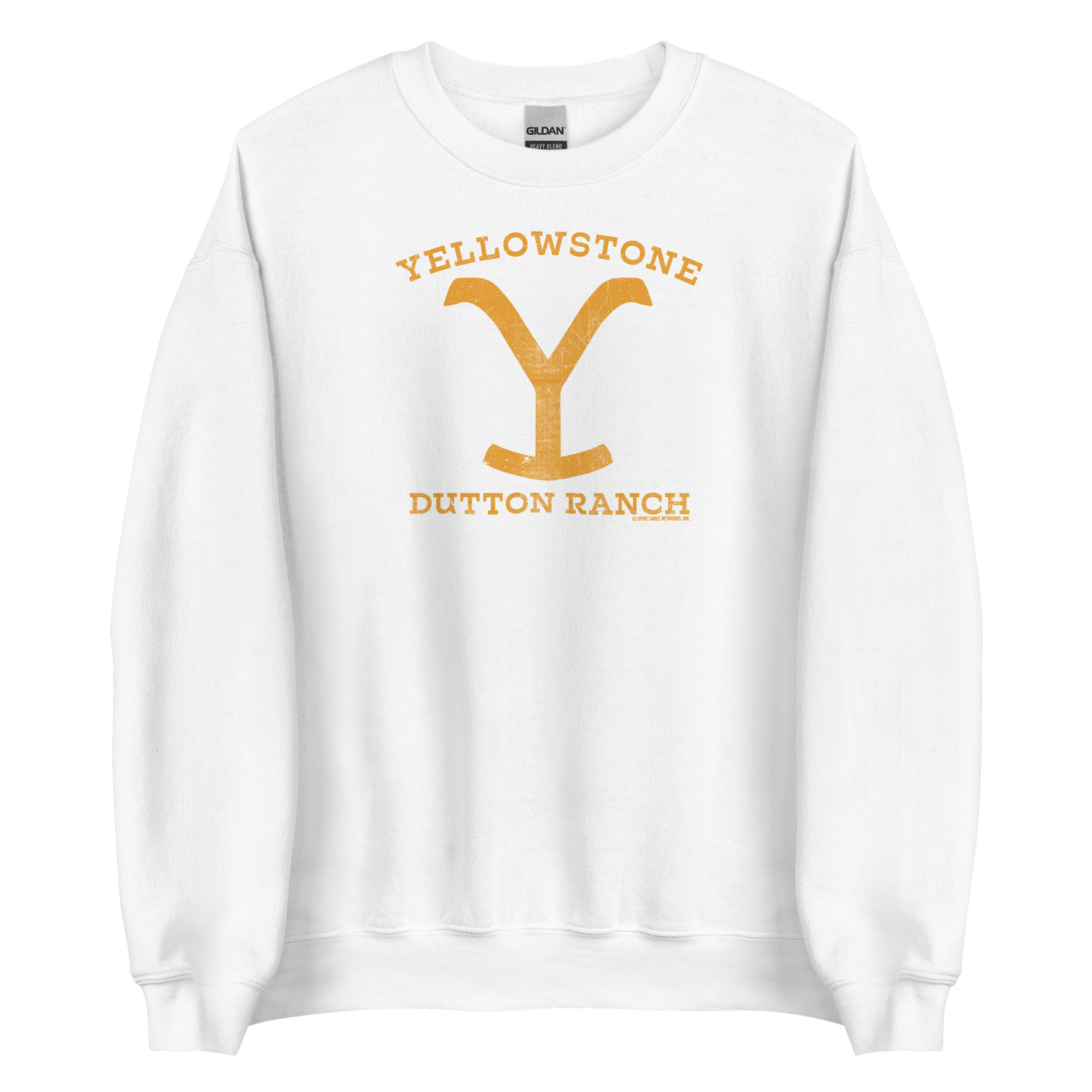 Yellowstone Dutton Ranch Distressed Logo Fleece Crewneck Sweatshirt