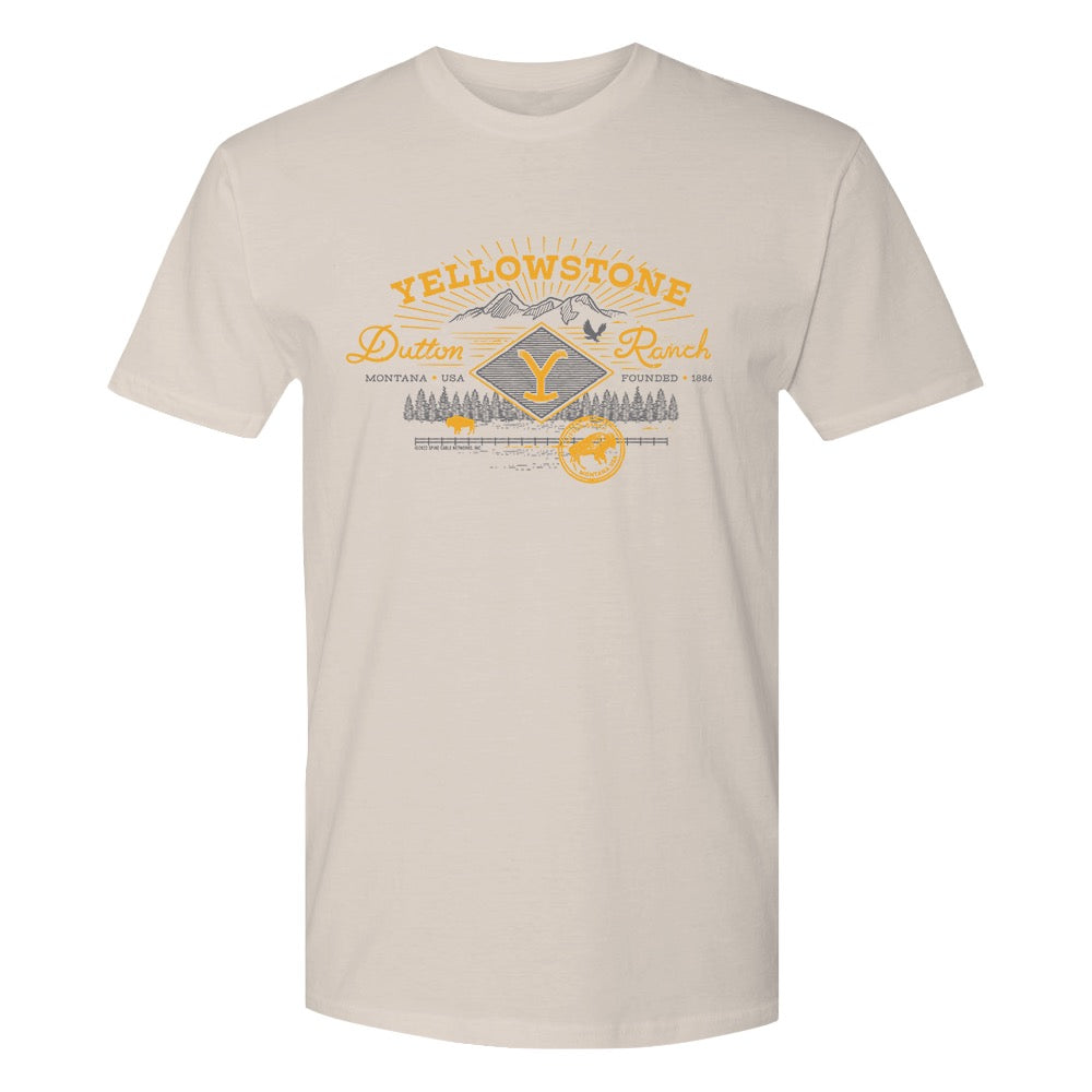 Yellowstone Dutton Ranch Scenery Adult Short Sleeve T-Shirt