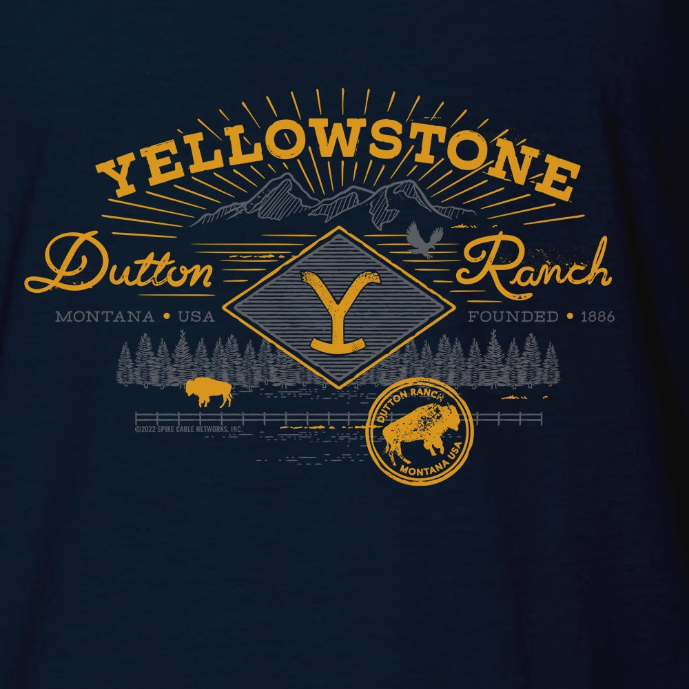 Yellowstone Dutton Ranch Scenery Adult Short Sleeve T-Shirt