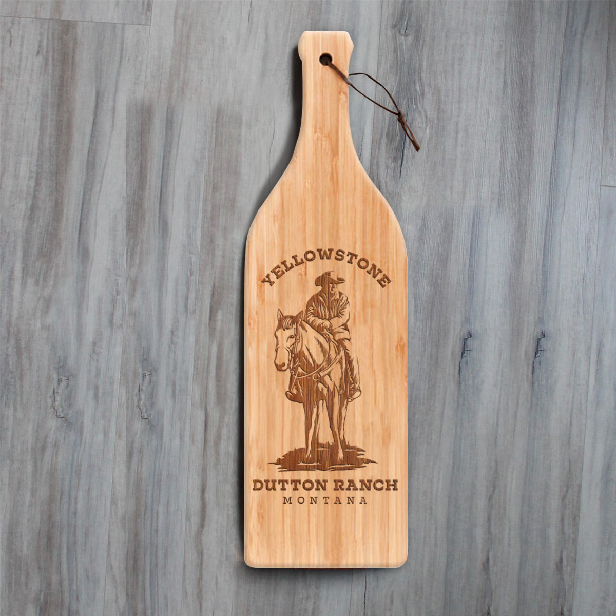Yellowstone Dutton Ranch Montana Wine Bottle Cutting Board