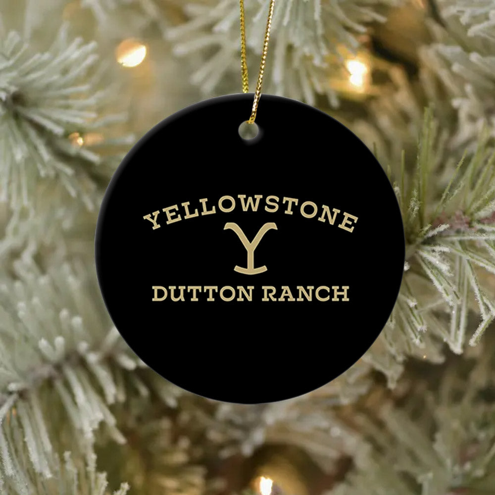 Yellowstone Rancho Dutton Logo Adorno de doble cara
