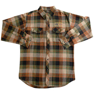 Yellowstone Dutton Ranch Embroidered Olive Plaid Flannel Shirt