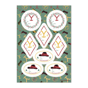 Yellowstone Holiday Icons Gift Sticker Sheet