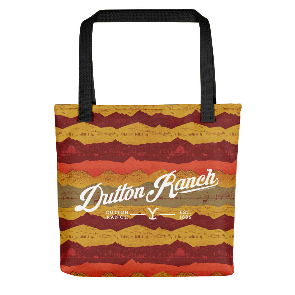 Yellowstone Dutton Ranch Mountain Pattern Premium Tote Bag