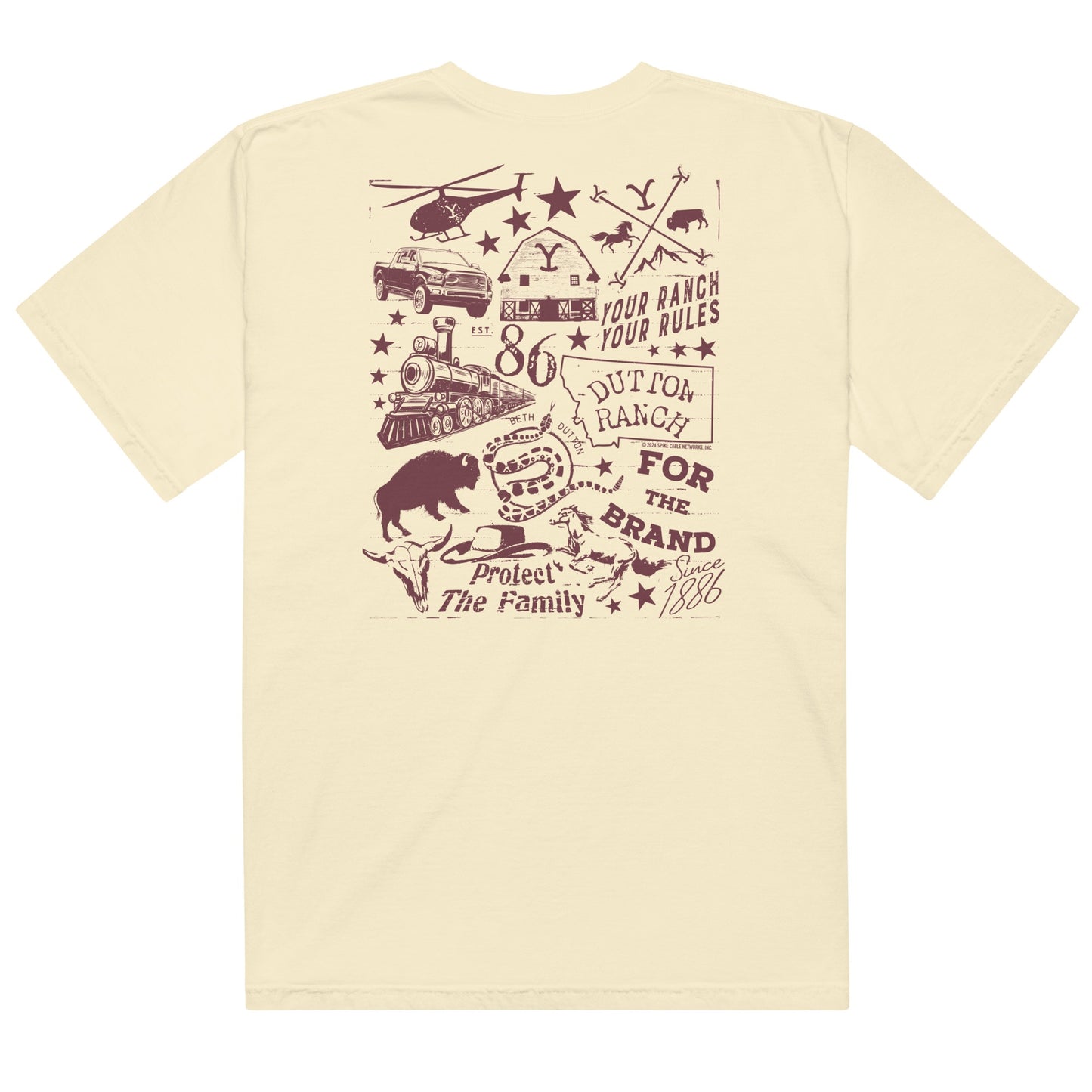 Yellowstone Mashup Unisex Camiseta pesada teñida en prenda
