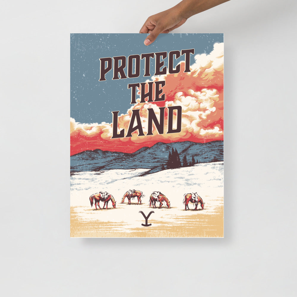 Yellowstone Protect the Land Premium Satin Poster