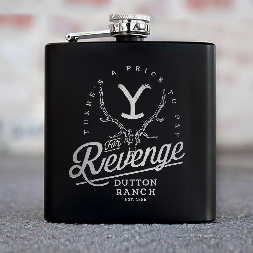 Yellowstone Revenge Laser Engraved Flask