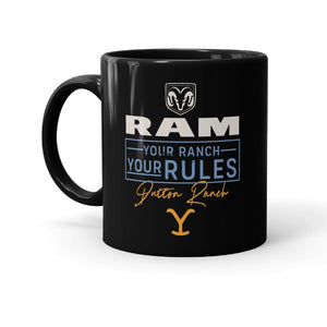 Yellowstone x Ram Ihre Ranch Ihre Regeln Schwarz Tasse