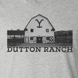 Yellowstone Dutton Ranch Barn Adult V-Neck T-Shirt