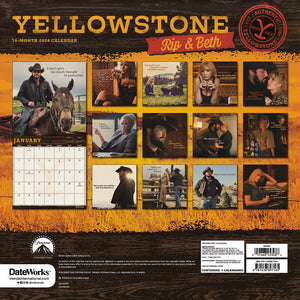 Yellowstone Rip and Beth 16-Month 2024 Wall Calendar