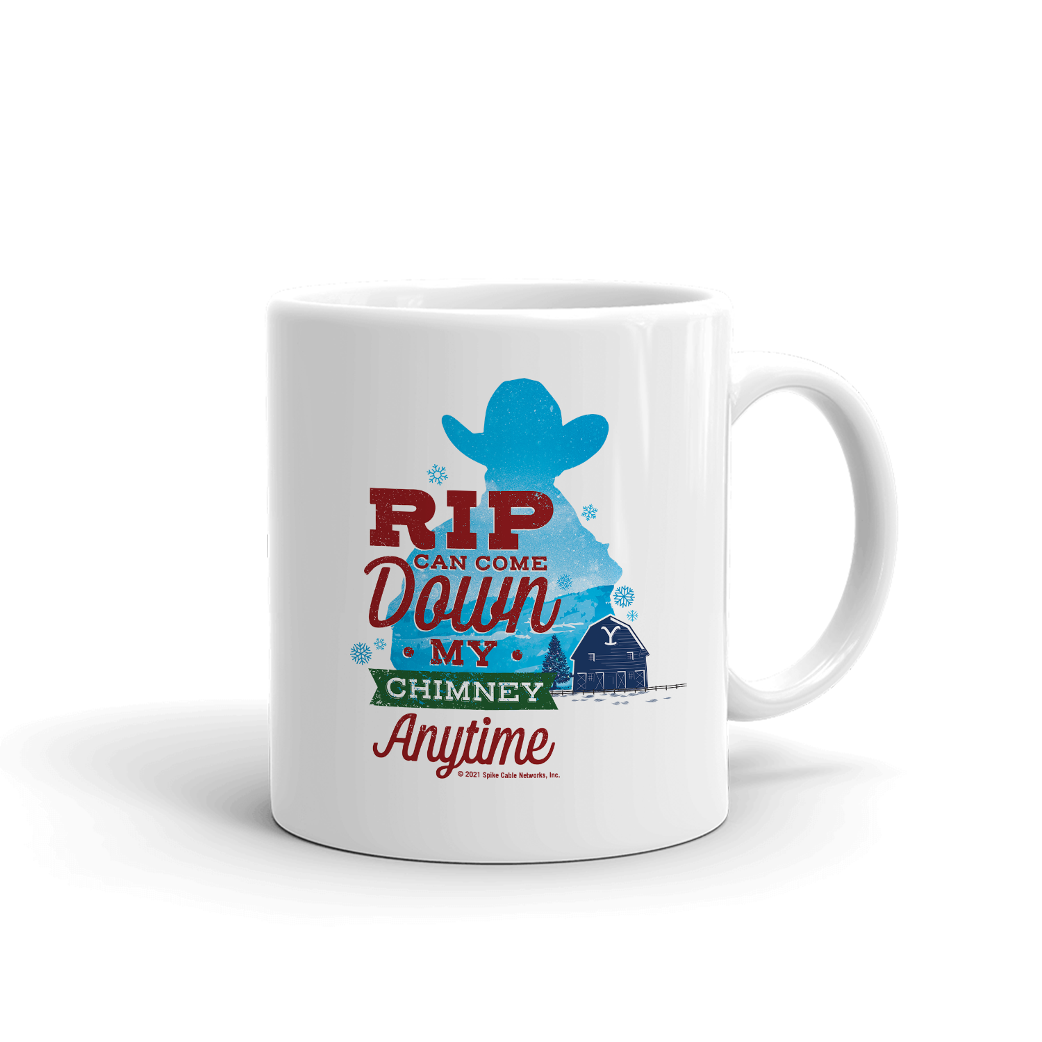 Yellowstone RIP Can Come Down My Chimney Anytime Silhouette White Mug
