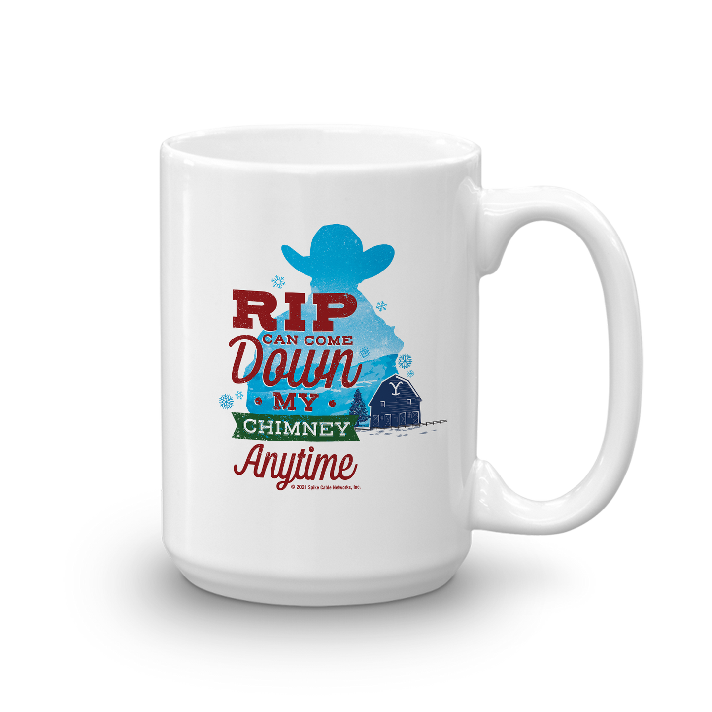 Yellowstone RIP Can Come Down My Chimney Anytime Silhouette White Mug