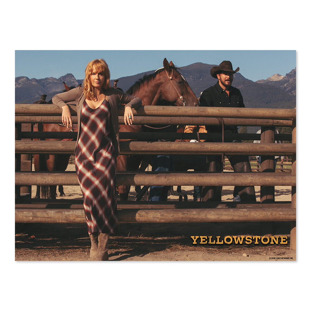Yellowstone Rip Wheeler and Beth Dutton Satin Poster