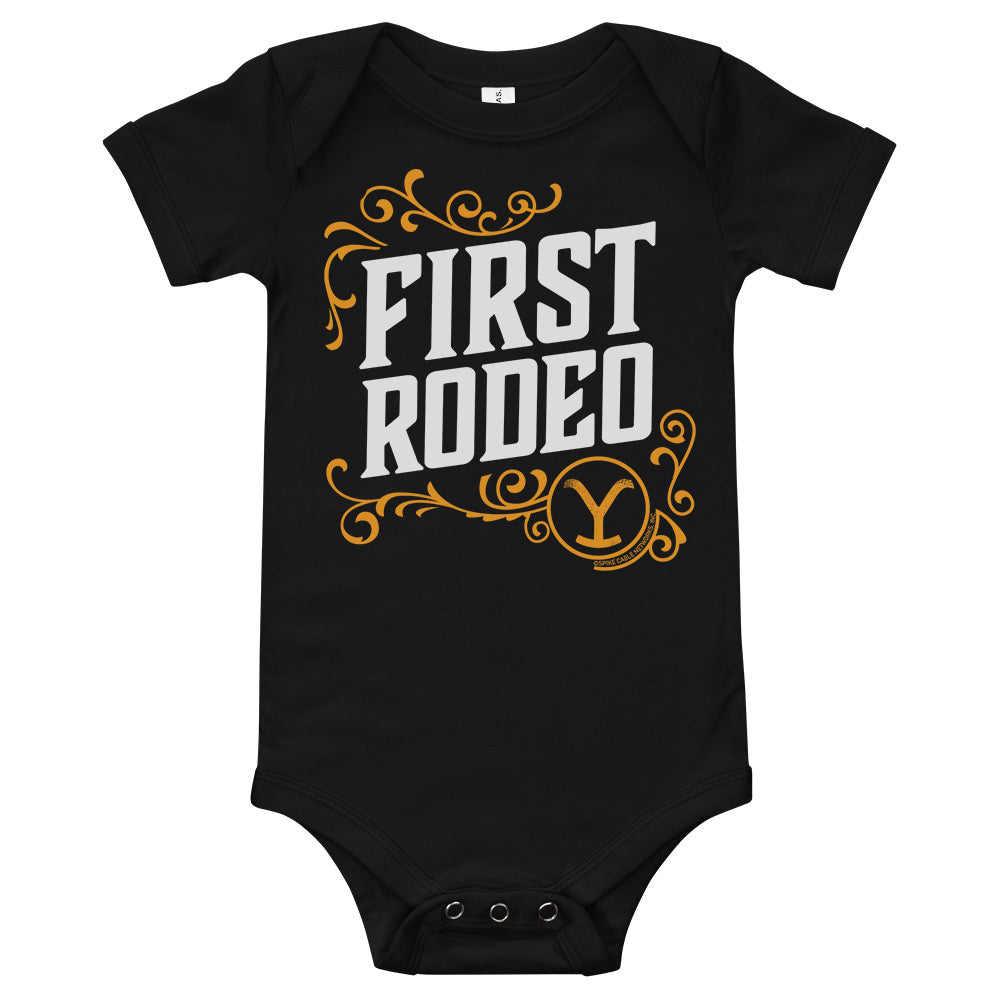 Yellowstone Aint My First Rodeo Baby Bodysuit