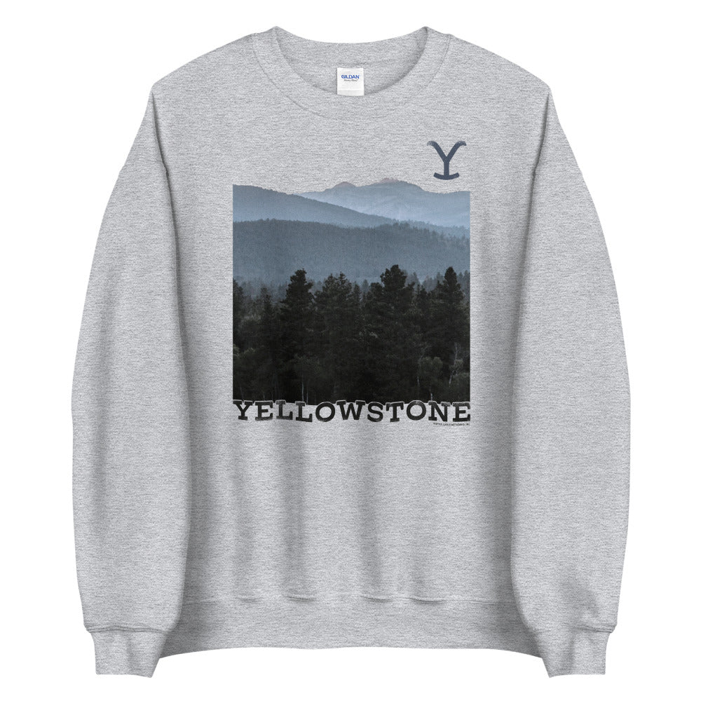 Yellowstone Scenery Fleece Crewneck Sweatshirt