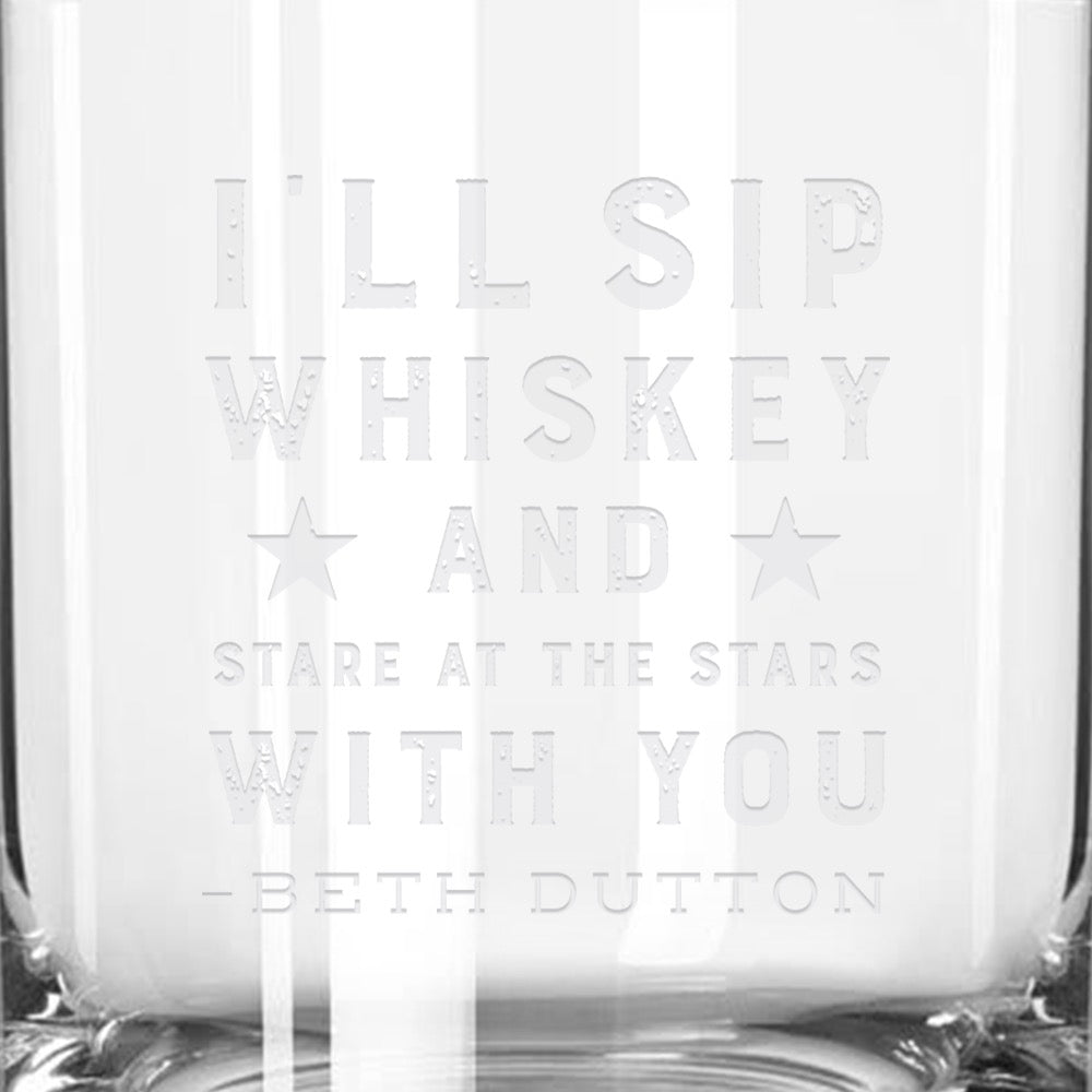 Yellowstone Sip Whiskey And Stare At The Stars Rocks Glass