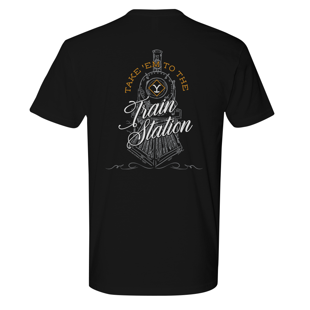 Yellowstone Take 'Em To The Train Station Adult Short Sleeve T-Shirt