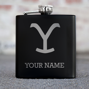 Yellowstone Y Logo Personalized Laser Engraved Flask