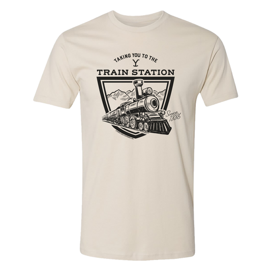 Yellowstone Taking You to the Train Station Adult Short Sleeve T-Shirt