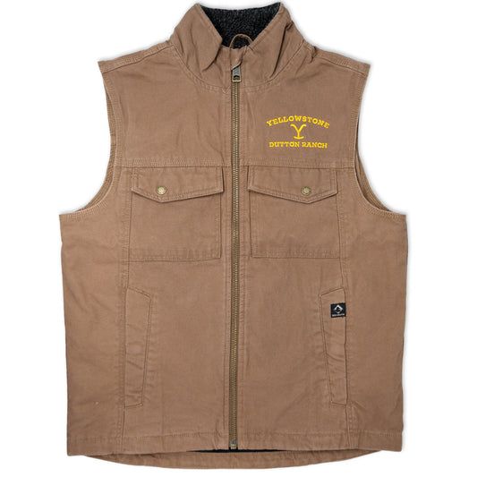 Yellowstone Dutton Ranch Logo Brown Cloth Vest