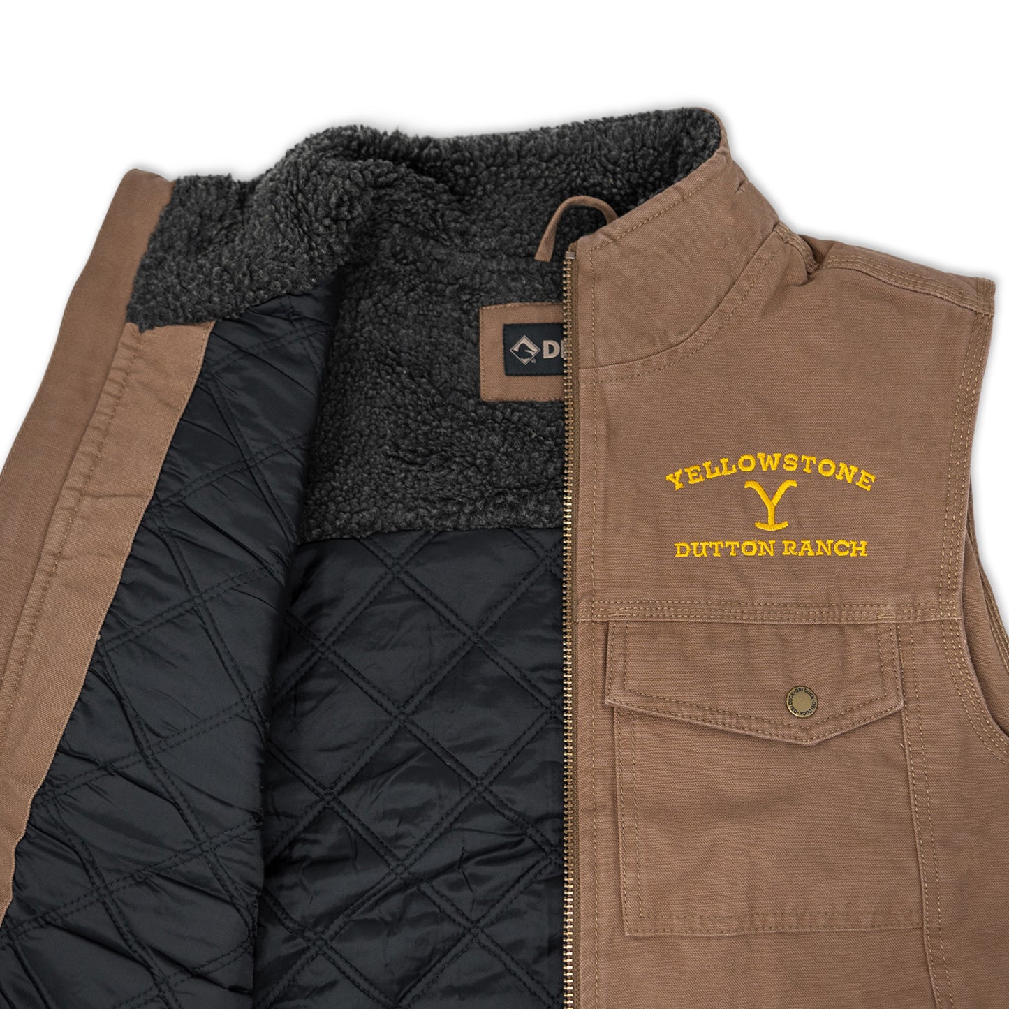 Yellowstone Dutton Ranch Logo Brown Cloth Vest