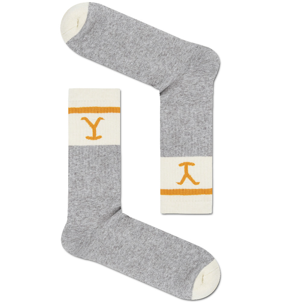 Chaussettes en laine de logo Yellowstone Y