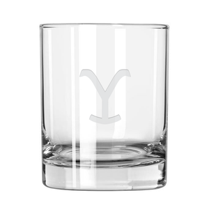 Yellowstone Y Logo Personalized Laser Engraved Rocks Glass