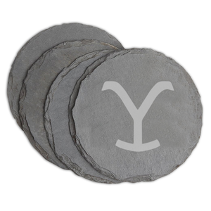 Yellowstone Y Logo Etched Slate Coasters