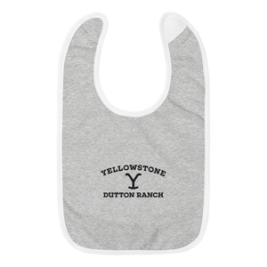Yellowstone Black Logo Embroidered Baby Bib