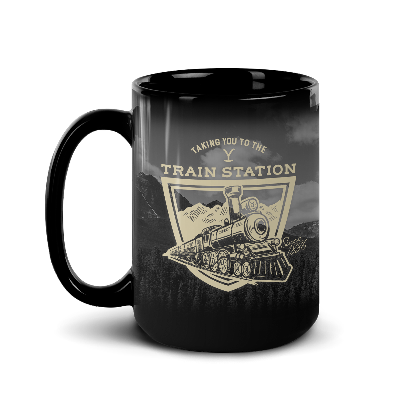 Yellowstone Taking You to the Train Station Black Mug